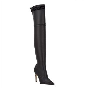 Guess Womens hight heel Over-the-knee stretch Black Stileto Dress Boots Sz,10